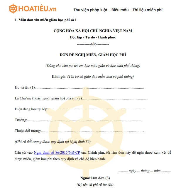 Hướng dẫn đơn xin miễn giảm học phí viết tay hiệu quả