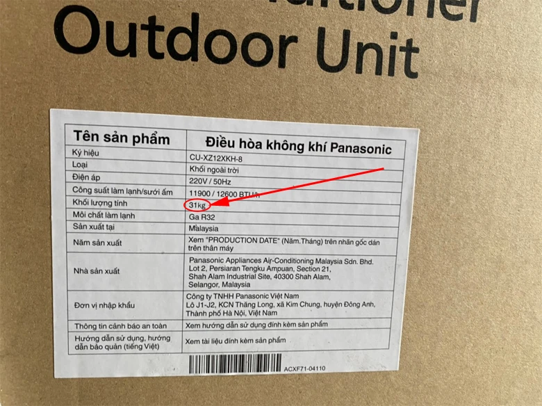 Cục nóng điều hòa nặng bao nhiêu Kg? [Cập nhật mới nhất]