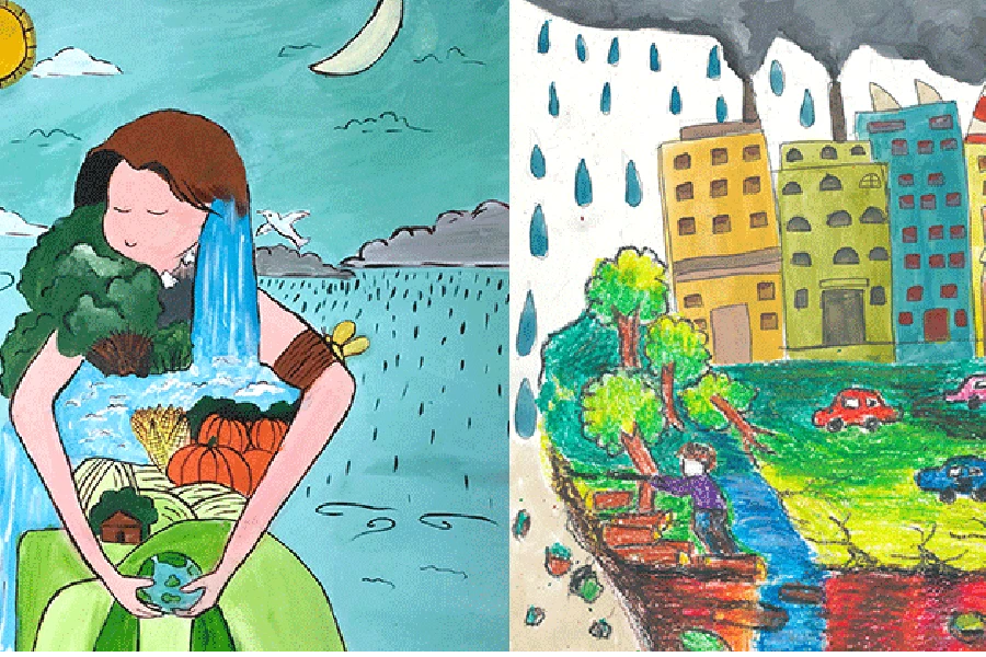 Vẽ tranh bảo vệ môi trường bằng giấy A4 sáng tạo