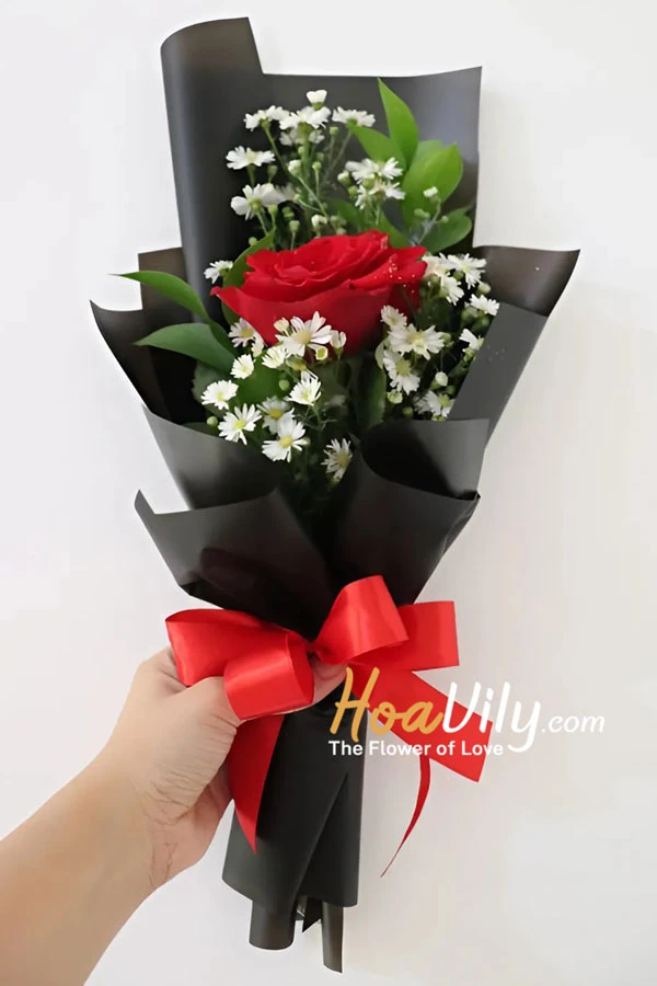 Chia sẻ cách bó hoa 1 bông đơn giản mà cực đẹp