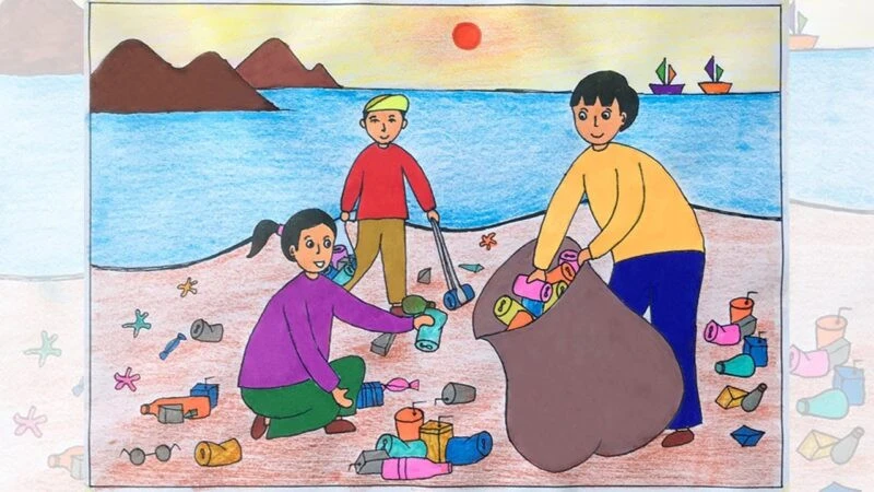 Tổng hợp 30 ý tưởng vẽ tranh bảo vệ môi trường bằng giấy A3 đơn giản, ý nghĩa