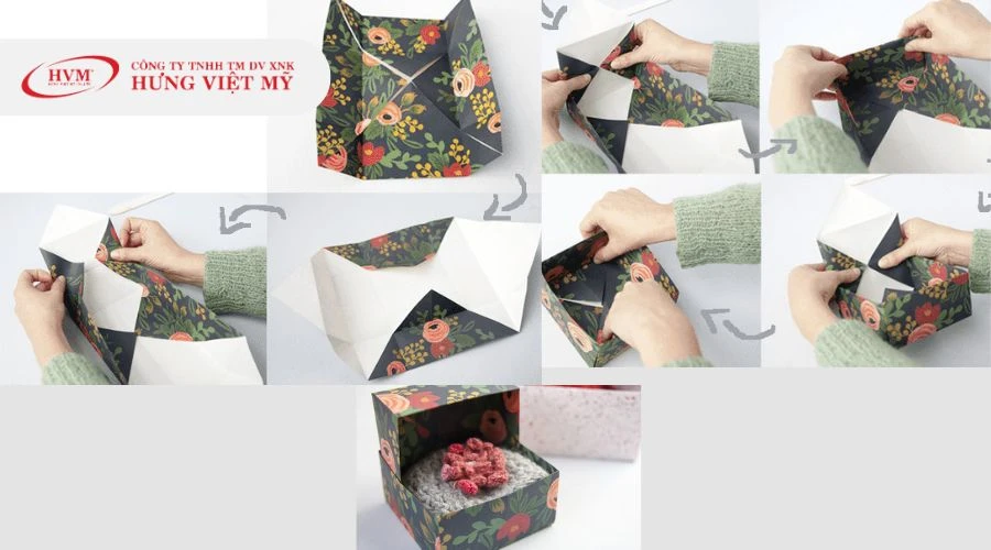 Cách gấp hộp giấy có nắp hình chữ nhật đơn giản, đẹp