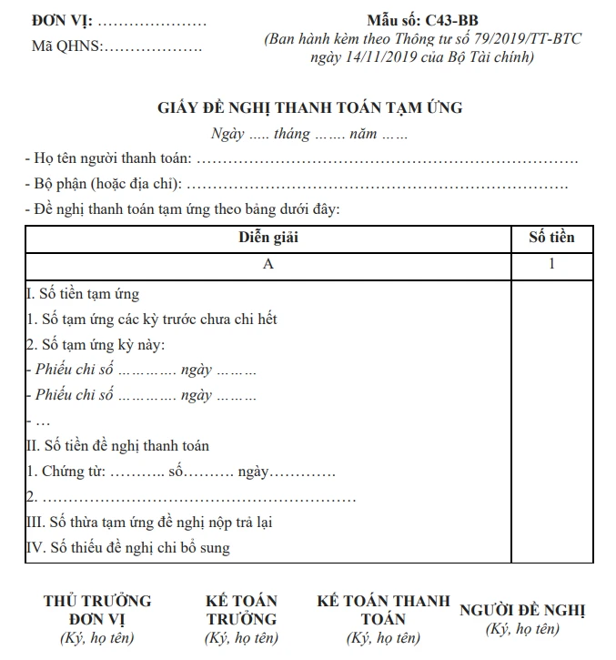 Tải mẫu giấy đề nghị thanh toán (Mẫu 05-TT) mới nhất