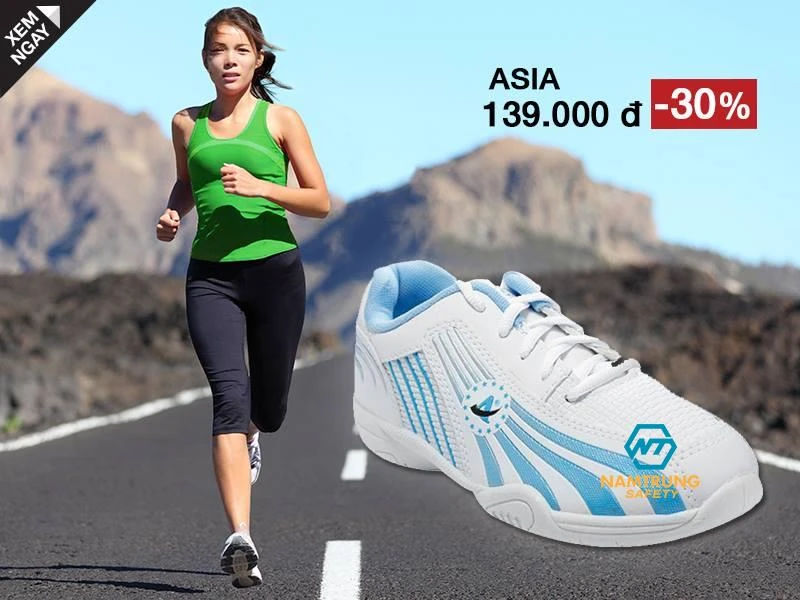 Giày Asia sport màu trắng, xanh, đen chính hãng giá gốc