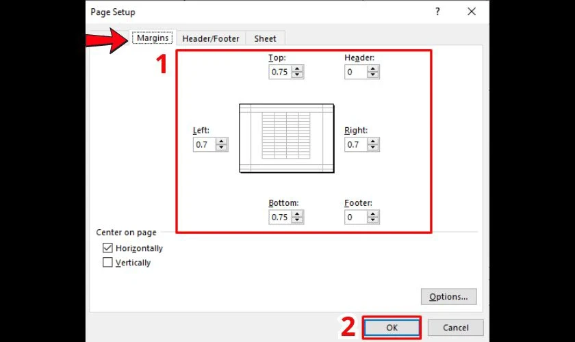 Hướng dẫn cách in Excel vừa trang giấy A4