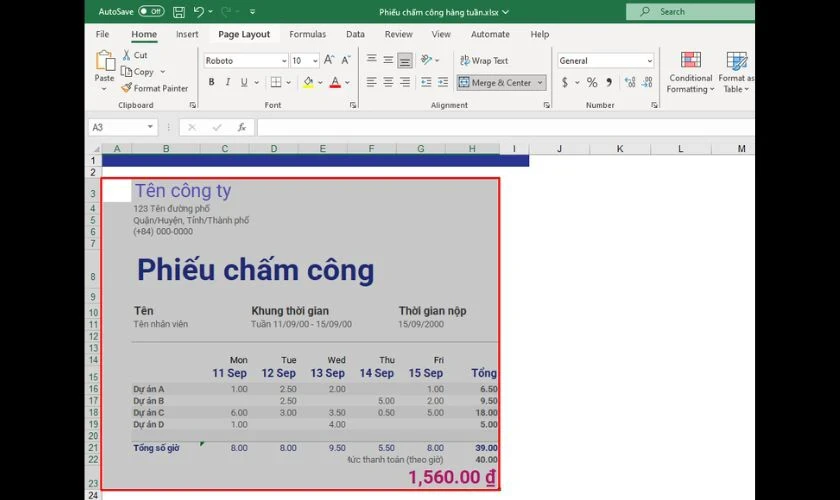 Hướng dẫn cách in Excel vừa trang giấy A4