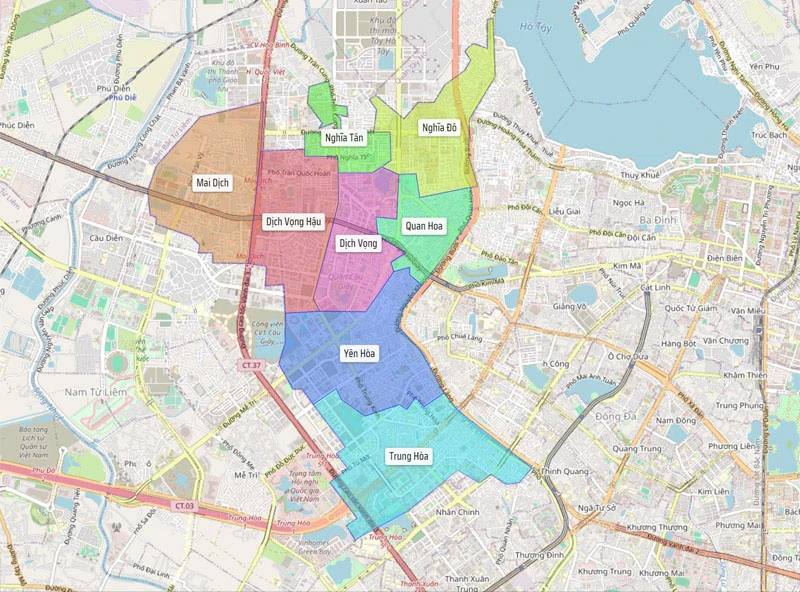 Quận Cầu Giấy có bao nhiêu phường, tuyến đường phố?