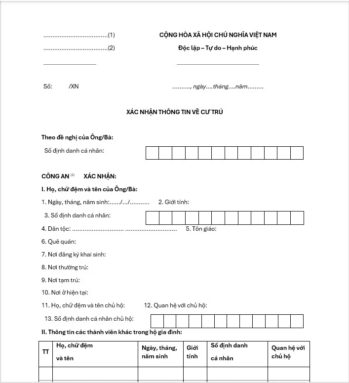Mẫu CT07 là gì? Mẫu giấy xác nhận cư trú mới nhất