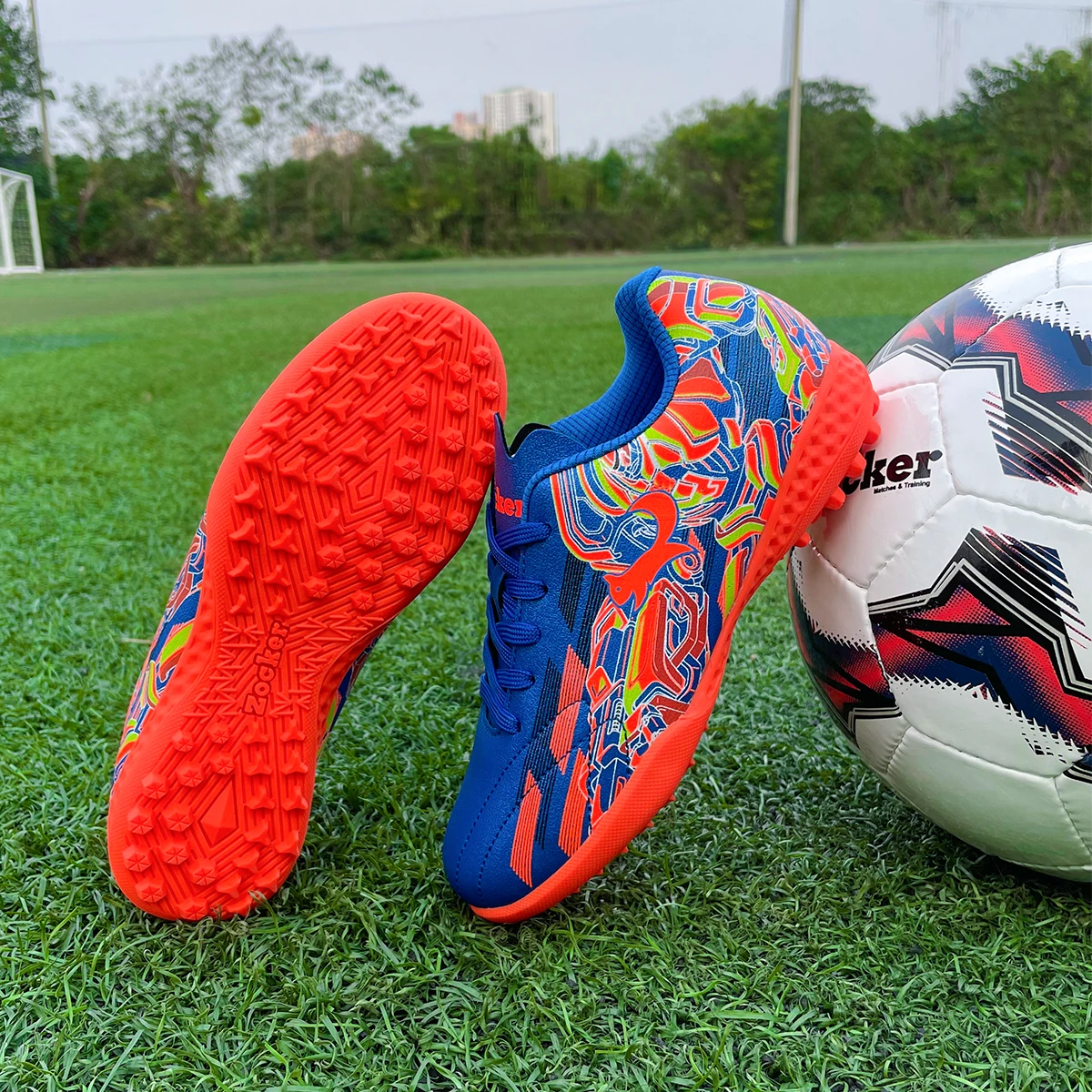 Giày đá bóng trẻ em Zocker Kiên Cường Royal Blue/Orange