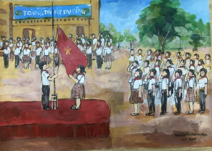 Bức tranh vẽ ngôi trường hạnh phúc tuyệt vời nhất