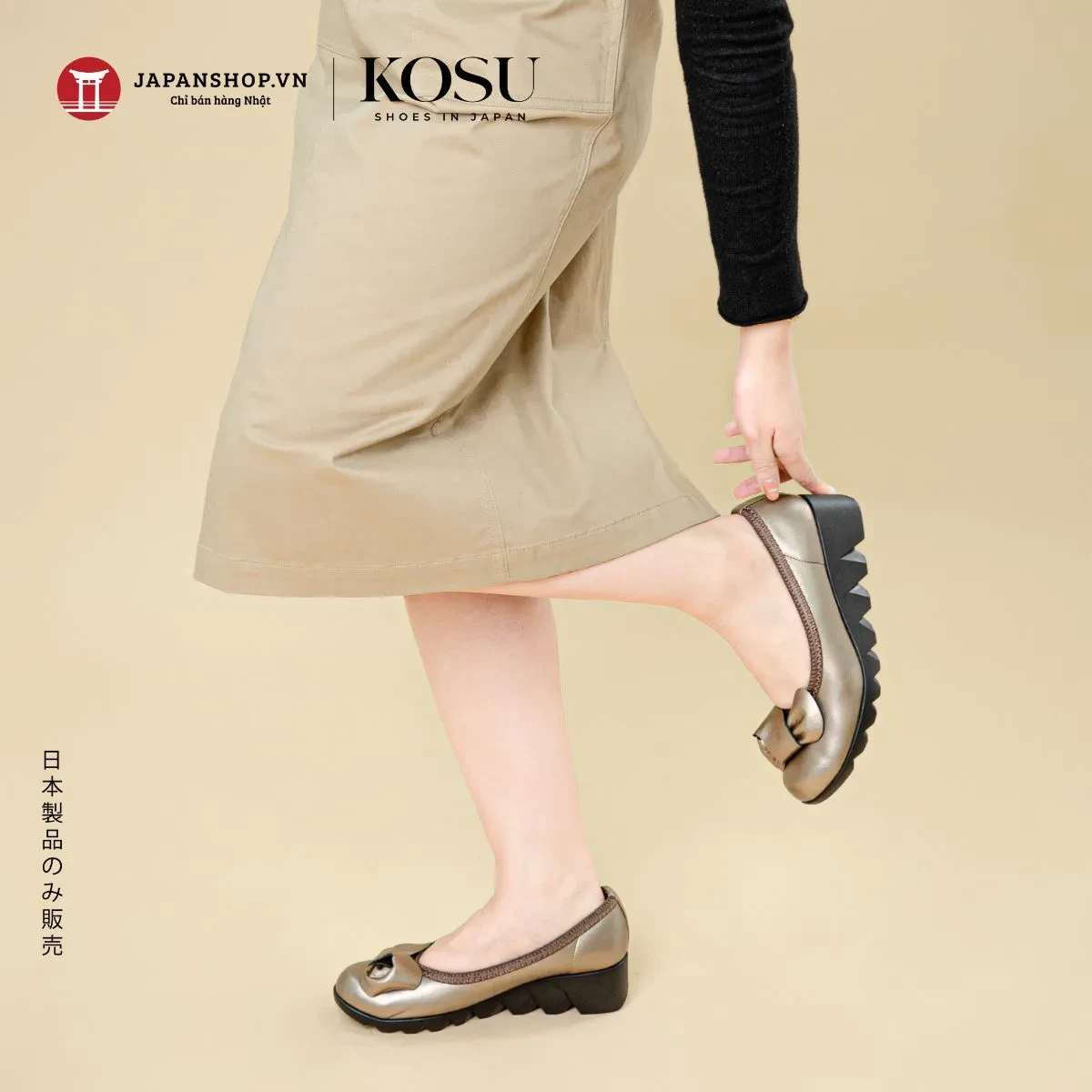 Giày da nữ đế xuồng 4,5cm Kosu 39050