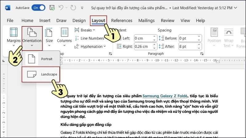 4 cách chỉnh trang ngang, dọc trong Word cực nhanh, đơn giản - Thegioididong.com