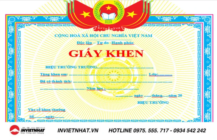 Tải mẫu giấy khen bằng khen đẹp mới nhất