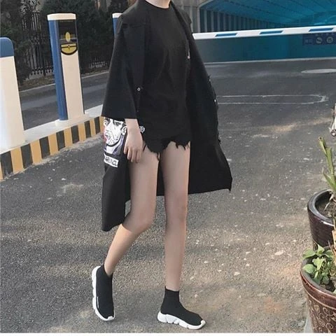 Giày Balenciaga đen trắng Speed Trainer