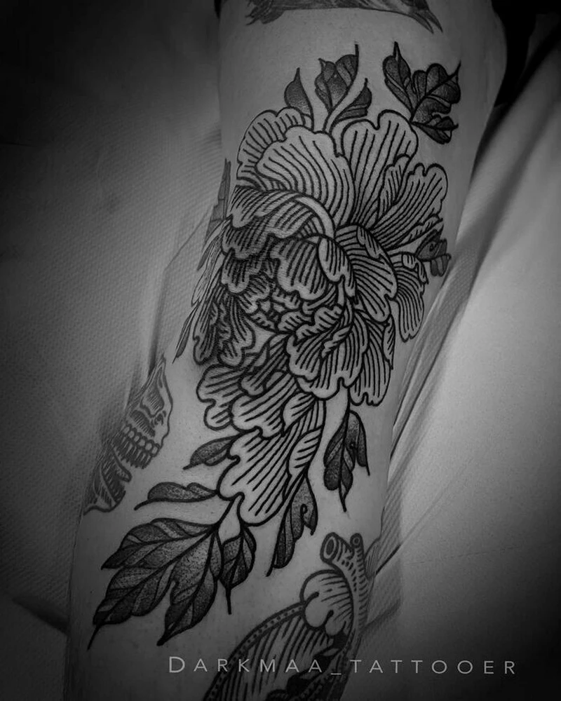 Hình xăm hoa mẫu đơn và ý nghĩa tuyệt vời cho nam nữ