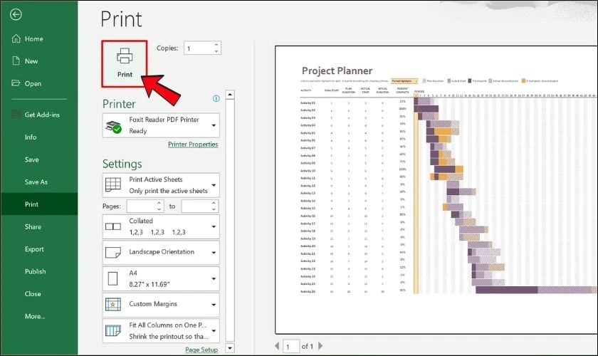 Hướng dẫn cách in Excel vừa trang giấy A4