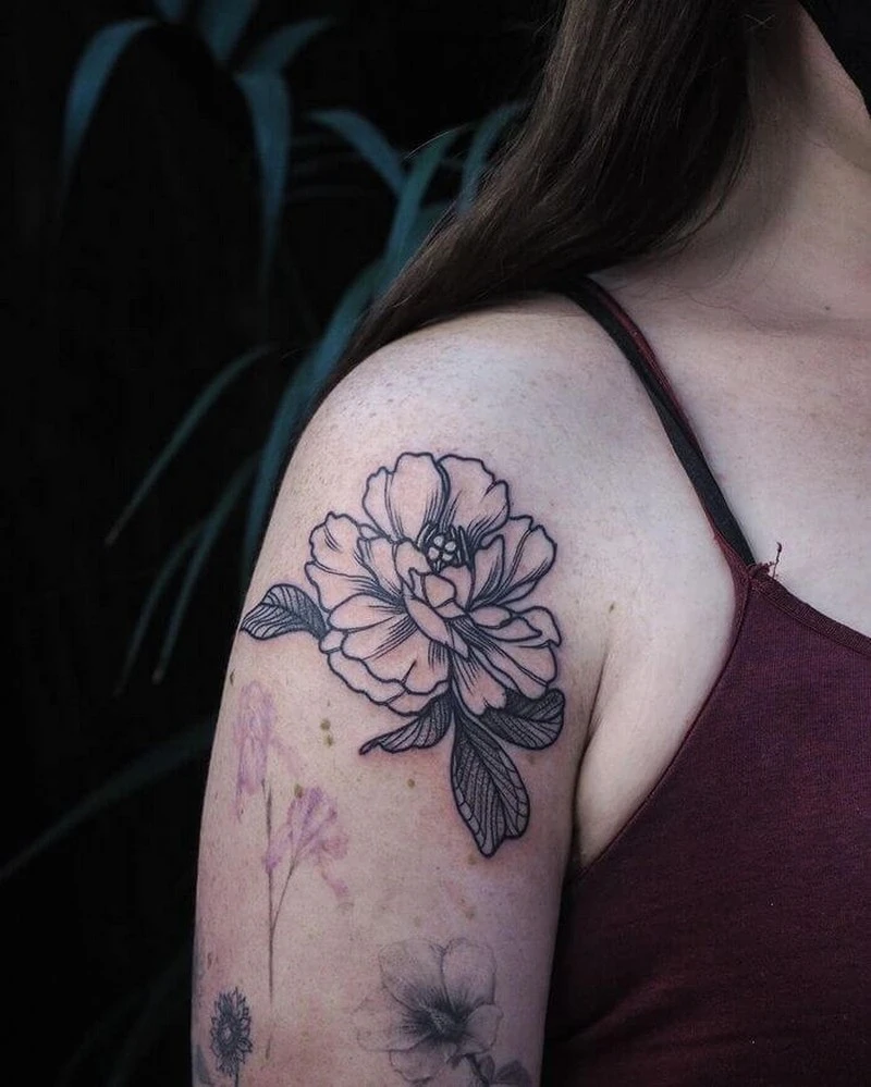 Hình xăm hoa mẫu đơn và ý nghĩa tuyệt vời cho nam nữ