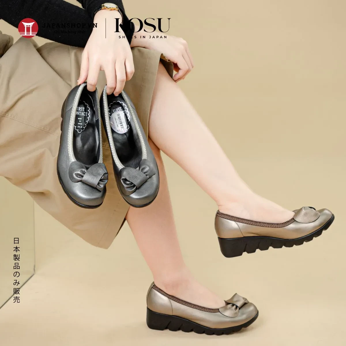 Giày da nữ đế xuồng 4,5cm Kosu 39050