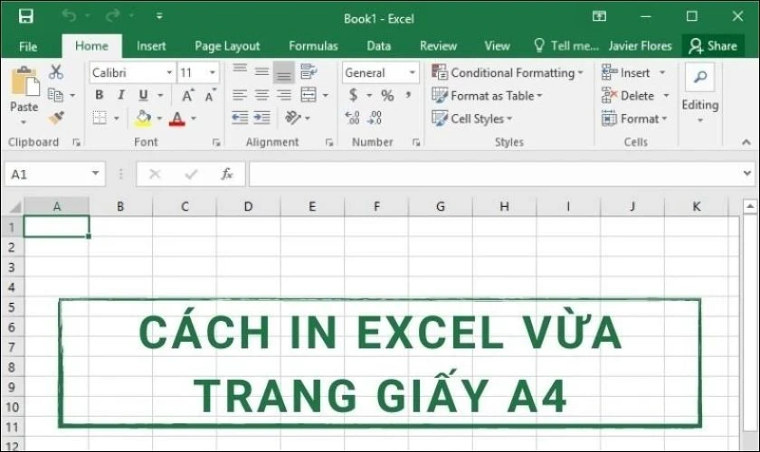 Hướng dẫn cách in Excel vừa trang giấy A4