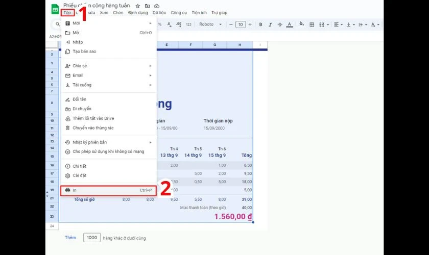 Hướng dẫn cách in Excel vừa trang giấy A4