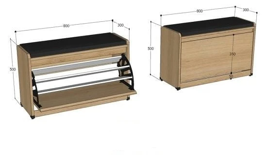 Kích thước tủ giày thông minh tiêu chuẩn các loại hiện nay