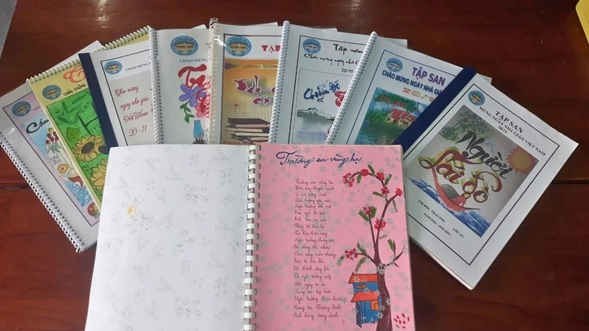 Vẽ hoa trang trí tập san tri ân ngày Nhà giáo Việt Nam