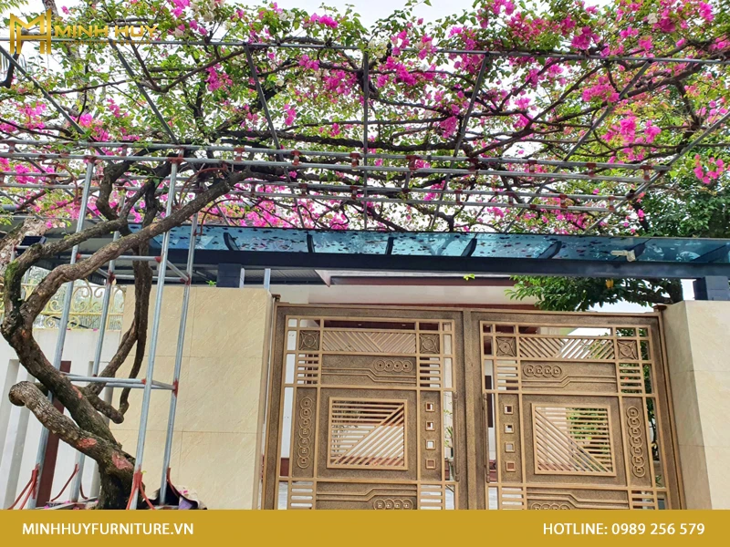 Khung sắt giàn hoa giấy bền vững cho cây leo