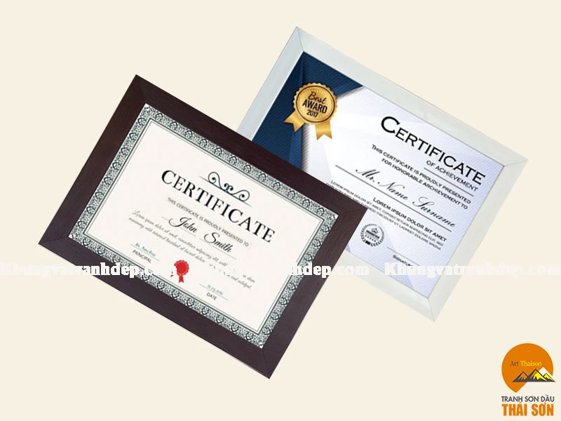 Khung giấy khen: Tôn vinh thành tích cá nhân và tổ chức