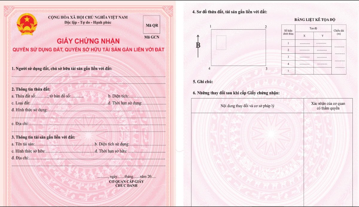 Mẫu giấy chứng nhận quyền sử dụng đất cho cá nhân