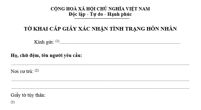 Hướng dẫn mẫu giấy xác nhận tình trạng hôn nhân