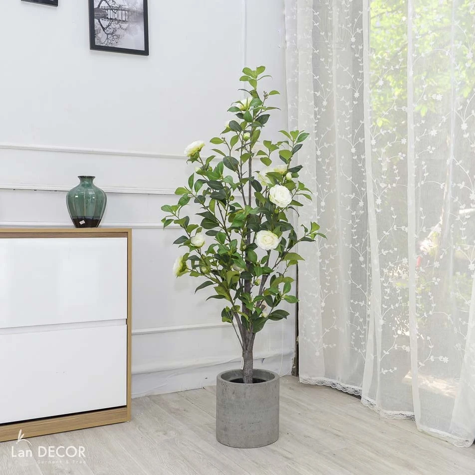 CÂY HOA BẠCH TRÀ 150CM | LAN DECOR | LC3012 - Tường cây giả