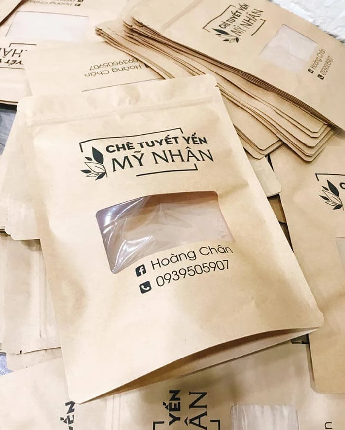 In Túi zipper giấy kraft cửa sổ - 5KG có thể in theo yêu cầu - Printern