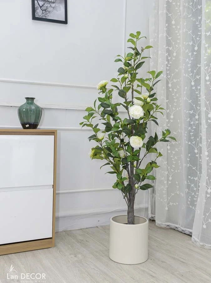 CÂY HOA BẠCH TRÀ 150CM | LAN DECOR | LC3012 - Tường cây giả