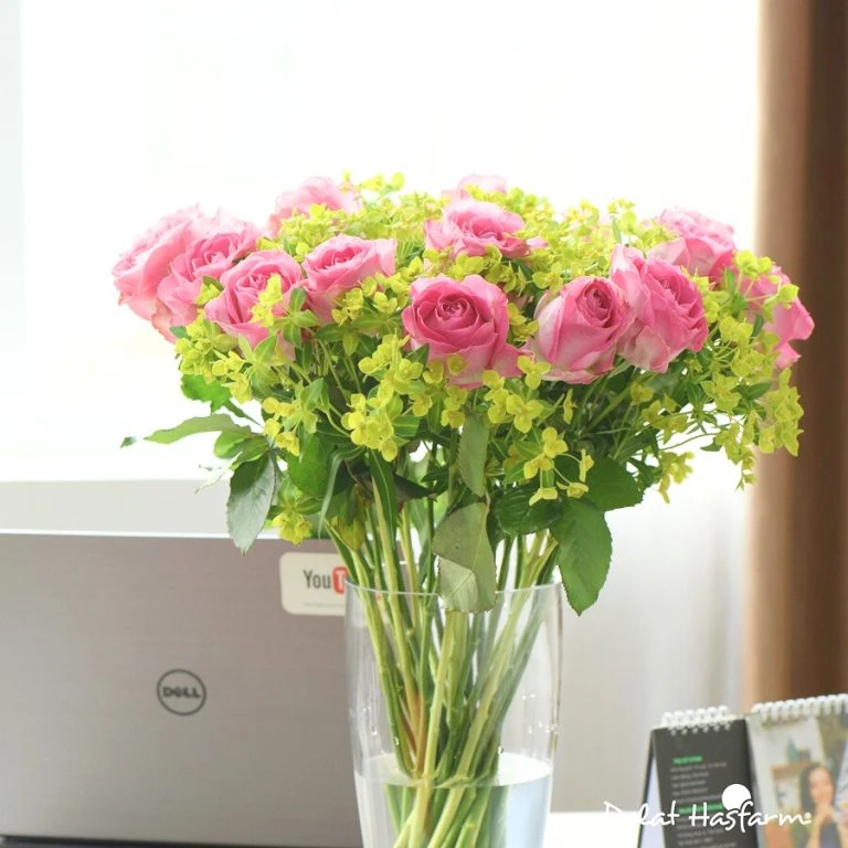 Cắm hoa hồng đẹp cho không gian sống hiện đại