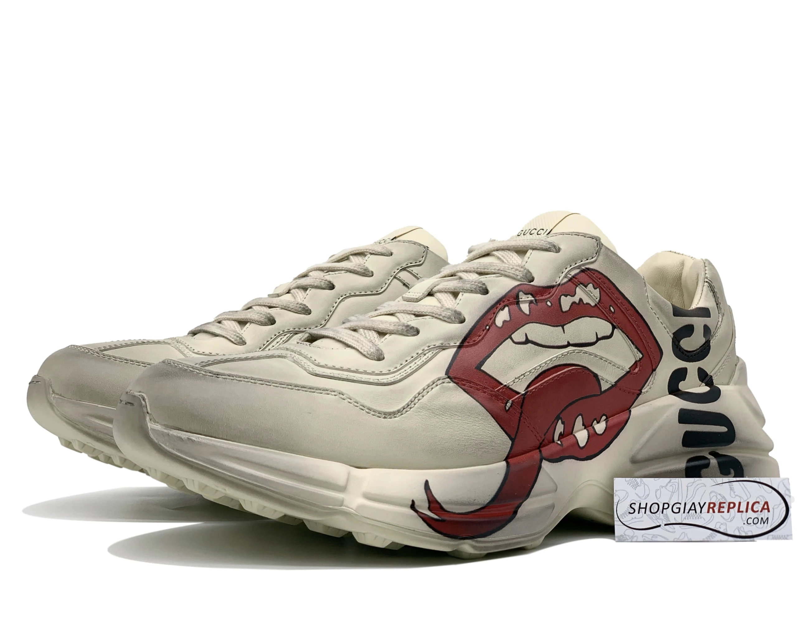 Giày Gucci Dơ Mouth Môi Bẩn Like Auth