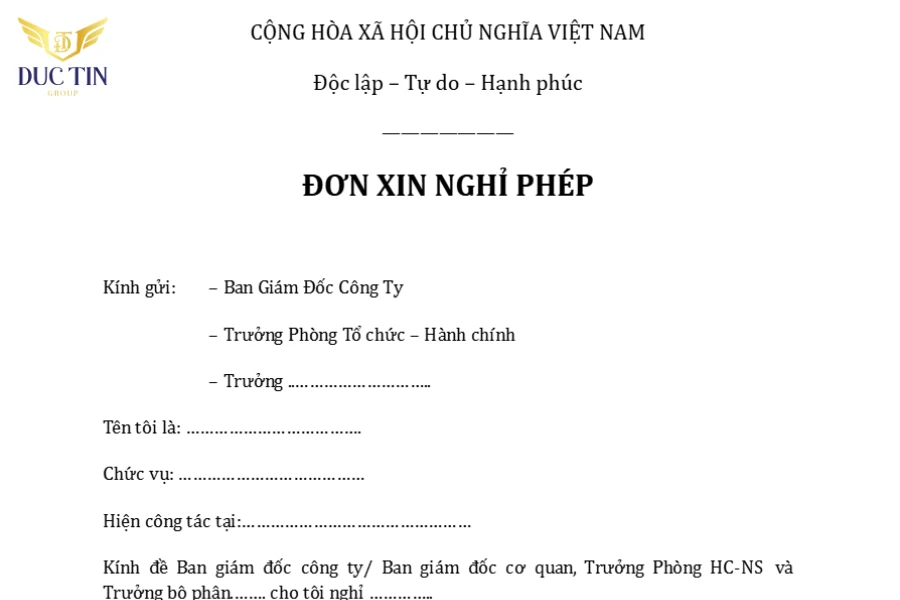 Hướng dẫn viết giấy xin nghỉ phép hiệu quả