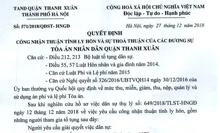 Giấy quyết định ly hôn và quy trình cần biết