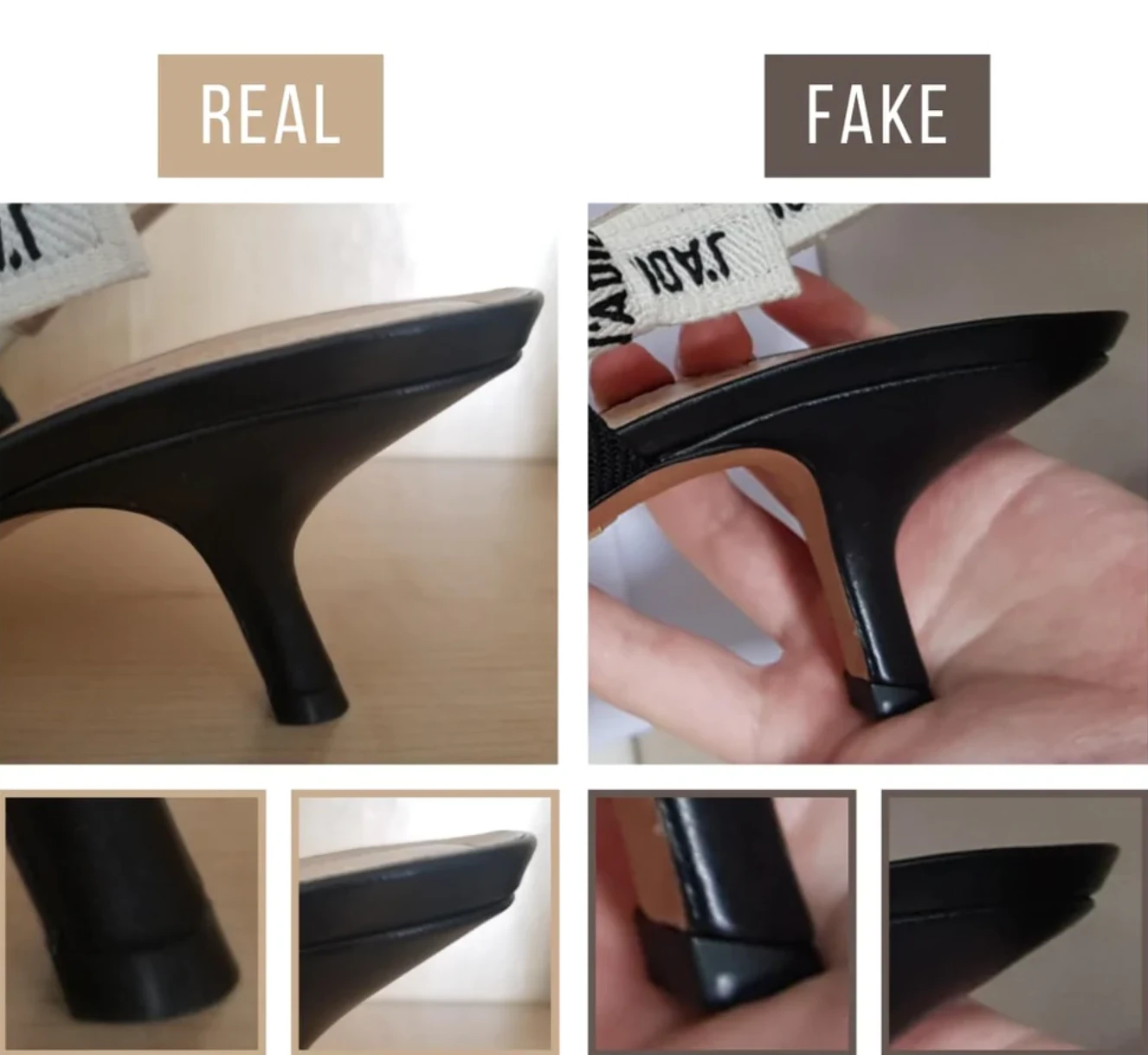 Soi đồ hiệu: 8 bước quan trọng để phân biệt giày cao gót Dior J'Adior Slingback real và fake