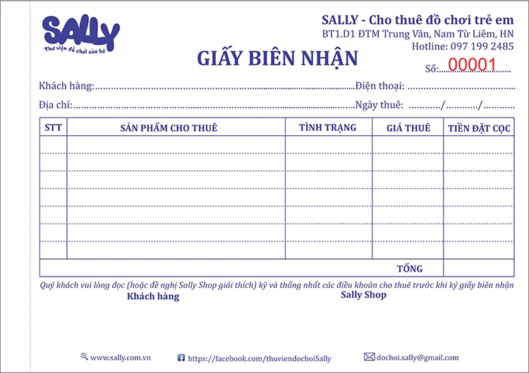 Mẫu giấy biên nhận và vai trò pháp lý của nó