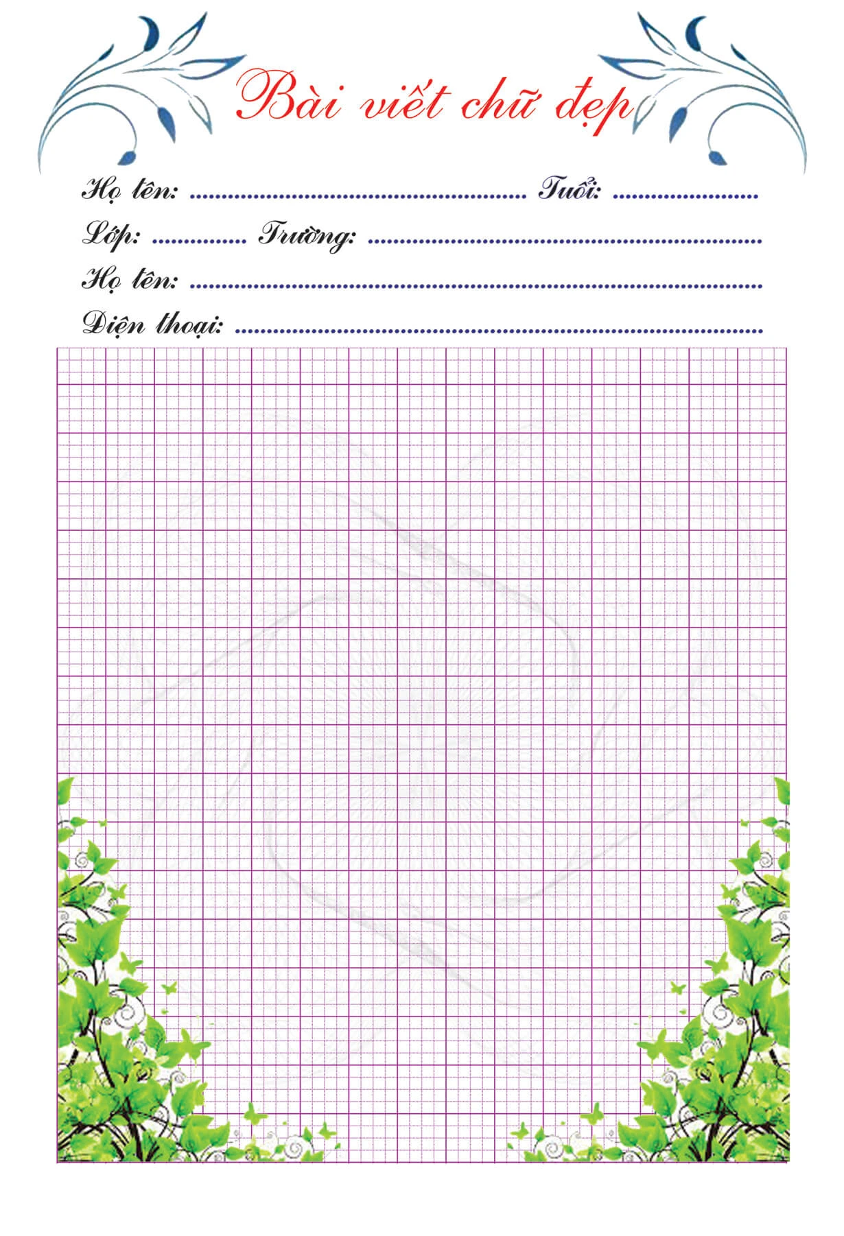 Giấy viết chữ đẹp: Hỗ trợ rèn luyện kỹ năng viết