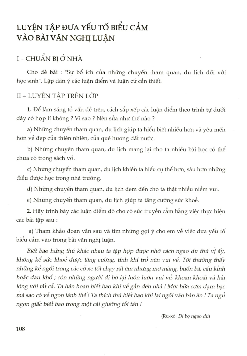Luyện Tập Yếu Tố Biểu Cảm Trong Bài Văn Nghị Luận
